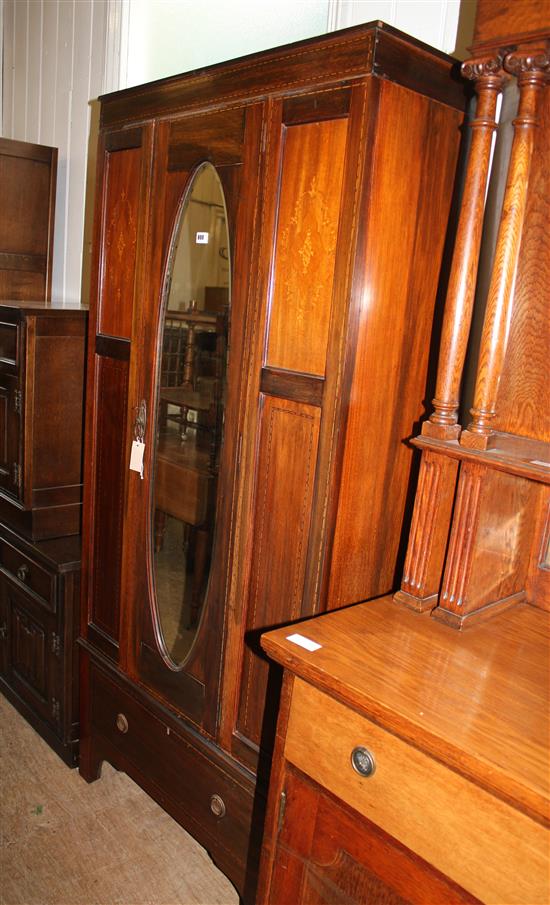 Victorian marquetry inlaid wardrobe